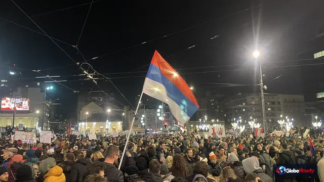 Serbia election: students flood Belgrade before Sunday's snap vote against Vučić